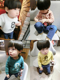 韩国代购16新款冬装儿童卫衣加绒长袖T恤男女宝宝潮T小童套头上衣