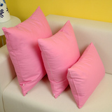 新品粉色抱枕靠垫靠枕靠垫套抱枕套床头沙发纯棉布艺纯色两件包邮