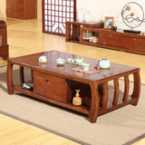 全水曲柳实木茶几 现代中式简约雕花整装功夫茶桌客厅实木家具