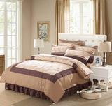 远梦全棉韩版式纯色简约床罩床裙床上四件套纯棉1.8m床1.5米床品
