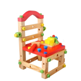 幼得乐木制螺母组合工具椅 拆装多功能益智创意工作椅鲁班椅玩具
