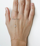 [转卖]Freeter以色列原创设计 欧美风格CZ钻石14K包金 手指手镯