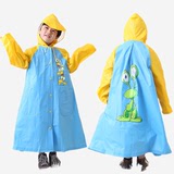 外贸原单儿童雨衣中学生带书包位男女童加大加厚雨披 胖童雨具