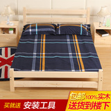 现代简约实木双人床1.5米1.8米大床松木床田园儿童单人床简易木床