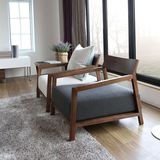 北欧单人沙发现代简约实木单人位沙发椅日式休闲单人沙发椅