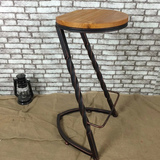 铁艺实木吧台桌椅新款创意美式酒吧餐厅靠背椅复古做旧咖啡椅