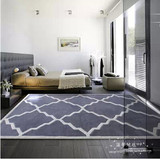 欧式简约灰格子手工晴纶地毯客厅沙发茶几卧室满铺大地毯定制包邮