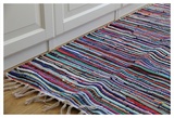 美式乡村简约现代风格纯手工编织纯棉彩色条纹门厅地毯地垫 包邮