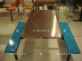 超值促销铁员工食堂餐桌不锈钢快餐桌椅小吃店四人位连体桌