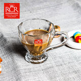 意大利原装进口rcr无铅水晶玻璃咖啡杯 热饮杯欧式带把耐热茶杯