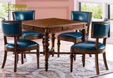 美式纯手工棋牌桌麻将桌餐桌两用欧式实木休闲桌餐桌椅餐厅家具