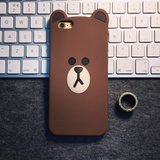 布朗熊Line小熊 iPhone6 plus手机壳5s软硅胶套 可爱苹果6s保护套