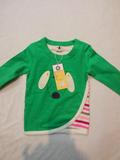 【kingking】韩国品牌童装 2015春款　绿+条纹AB版长袖T恤 51014