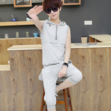 青少年夏季短袖T恤潮流韩版男装 中学生薄款衣服男士休闲运动套装