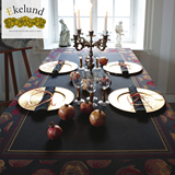瑞典ekelund桌旗棉麻纯棉田园欧美式方椭圆桌餐桌布布艺椅套套装