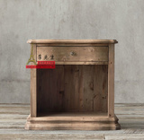 法式床头柜实木抽屉储物柜 美式乡村床边柜 欧式小户型家具定做