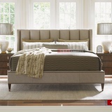 上海美式古典卧室双人床实木床麻布艺床后现代简约软包床软床定制