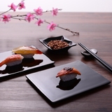 寿司点心小吃陶瓷长方平板盘创意个性黑色日韩餐厅餐具蛋糕餐盘子