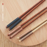 日式天然原木环保的筷子 缠线尖头荷木铁木筷 便携家用餐具 特价