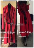 MOMO法国正品原价代购 Lanvin 15秋冬走秀款 红色裙装大衣