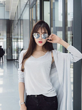 MYBANY 2016夏季新款韩版羊毛衫显瘦女装 时尚长袖通勤中长款开衫