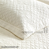 绗缝枕套 靠垫套 高档雅致夹棉加厚枕头套6色可选 欧美 100%纯棉