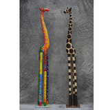 东南亚长颈鹿摆件工艺品泰国进口特色创意落地家居装饰品实木雕刻