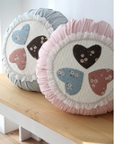 韩国进口代购 可爱的心抱枕 靠枕靠垫 家居布艺装饰 粉色蓝色