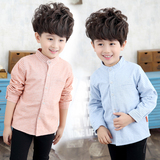 2016新款男童韩版T恤纯棉加绒加厚条纹衬衫打底衫中童上衣开衫