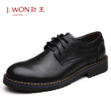 J．WON/劲王专柜同款时尚商务牛皮男鞋英伦风男士休闲鞋复古系带