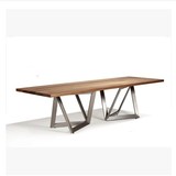 定做实木铁艺餐桌餐厅创意长桌复古书桌会议桌高档复古办公桌