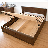 纯实木床白橡木储物床气压高箱床1.51.8米双人床简约现代特价