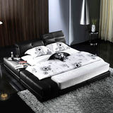 柏幕 卧室大气时尚现代北欧风格真皮床软体床婚床1.8M大床 BMC605