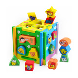 【天天特价】特价儿童形状配对多孔智力盒宝宝图形益智木制玩具