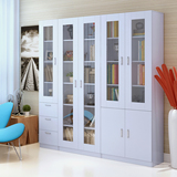 简约书柜玻璃门带锁文件柜自由组合书架儿童置物架储物柜收纳柜白