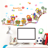 儿童房间幼儿园卡通可爱墙贴纸走廊过道瓷砖玻璃贴画装饰漂亮火车