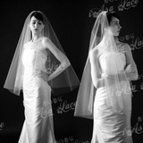 韩式新娘头纱DIY材料3米5米10米拖尾裸纱结婚纱配件超长素纱定制