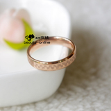 欧美韩版格子纹钛钢戒指14K玫瑰金彩金情侣对戒指环婚戒男女保色