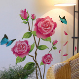 沙发床头背景墙爱情玫瑰花婚房花朵卧室客厅墙壁装饰墙贴纸贴画