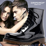 dripdrop欧美时尚防滑半透明男士马丁雨鞋雨靴 大码水鞋套鞋男款
