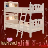 出口日式儿童单层双层床松木实木床护栏楼梯成人床上下铺床1.2米