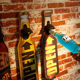 创意酒吧装饰品 工业风餐厅墙面挂件壁饰复古木板画啤酒开瓶器