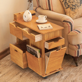 沙发边柜实木现代简约宜家储物柜边几小茶几客厅收纳柜移动茶水柜