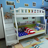 长沙美式家具 地中海双层 全实木子母床 田园上下床铺儿童高低床
