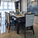 新中式餐厅整套家具定制实木餐椅样板房样板间别墅餐桌椅单椅