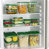 冰箱食品收纳盒有盖塑料杂粮密封盒 厨房收纳储物保鲜盒17件套装