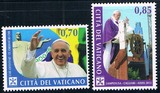 YT0369梵蒂冈2014罗马教皇弗朗西斯一世出访国旗2全新0603