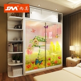 SM家具 简约现代玻璃镜面移门板式烤漆卧室组合2门推拉门衣柜衣橱