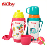 nuby努比儿童保温杯宝宝不锈钢保温水杯真空背带360ml婴儿保温杯