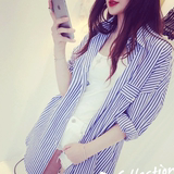2016春季新款韩版修身衬衫女长袖纯棉条纹衬衣显瘦大码学生打底衫